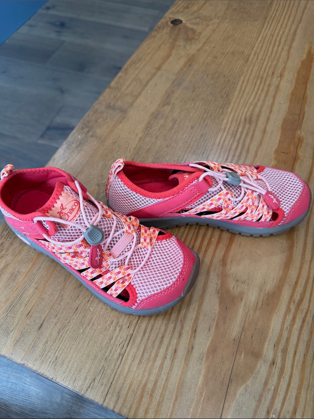 Chaco Kids Hot Pink and Coral Water Shoes